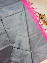 Chinnalampattu Saree - Grey with Pink