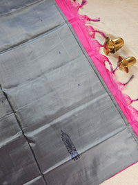 Chinnalampattu Saree - Grey with Pink
