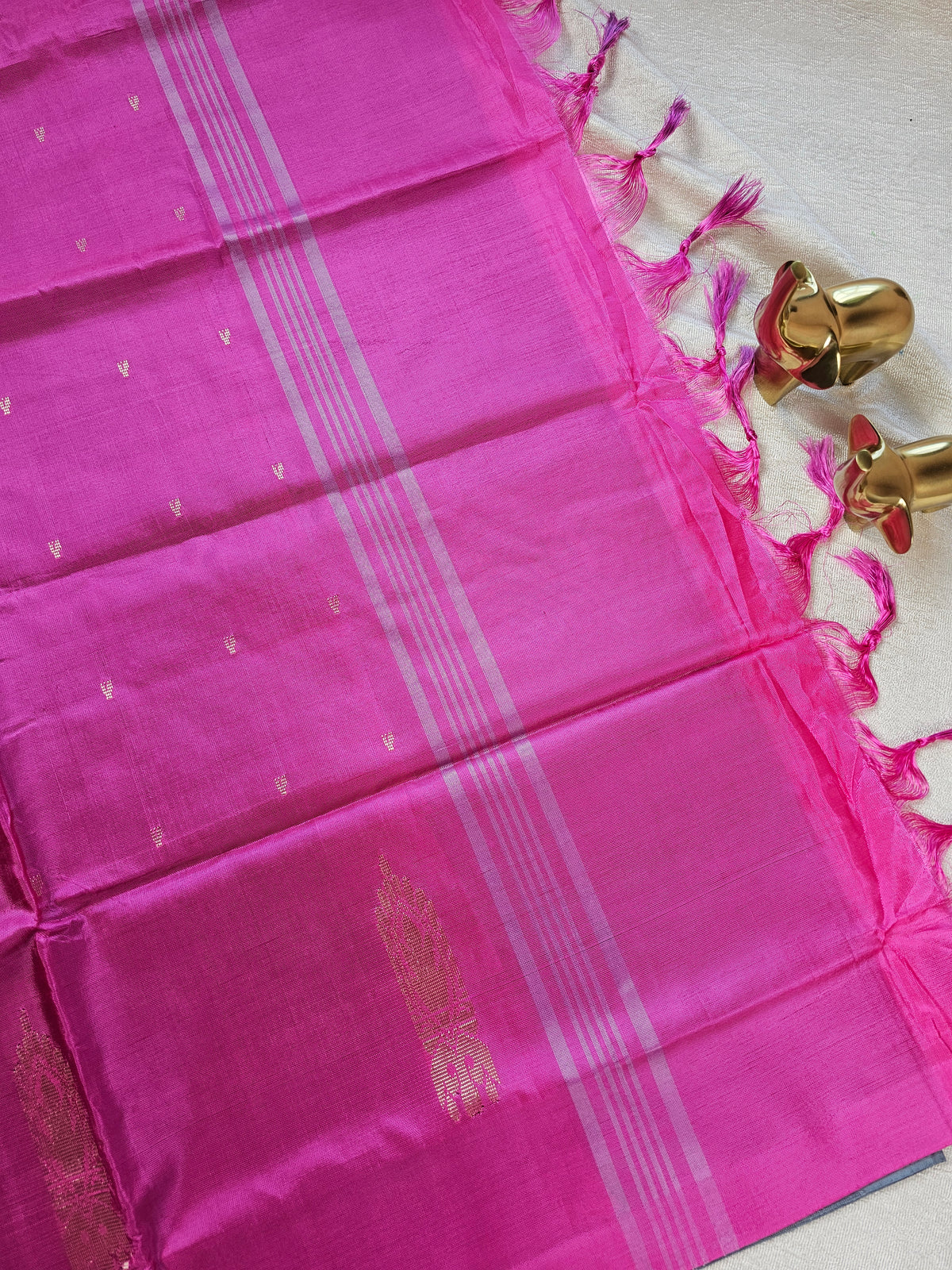 Chinnalampattu Saree - Grey with Pink