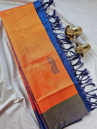 Chinnalampattu Saree - Dual Shade Orange with Blue