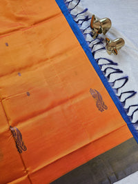 Chinnalampattu Saree - Dual Shade Orange with Blue