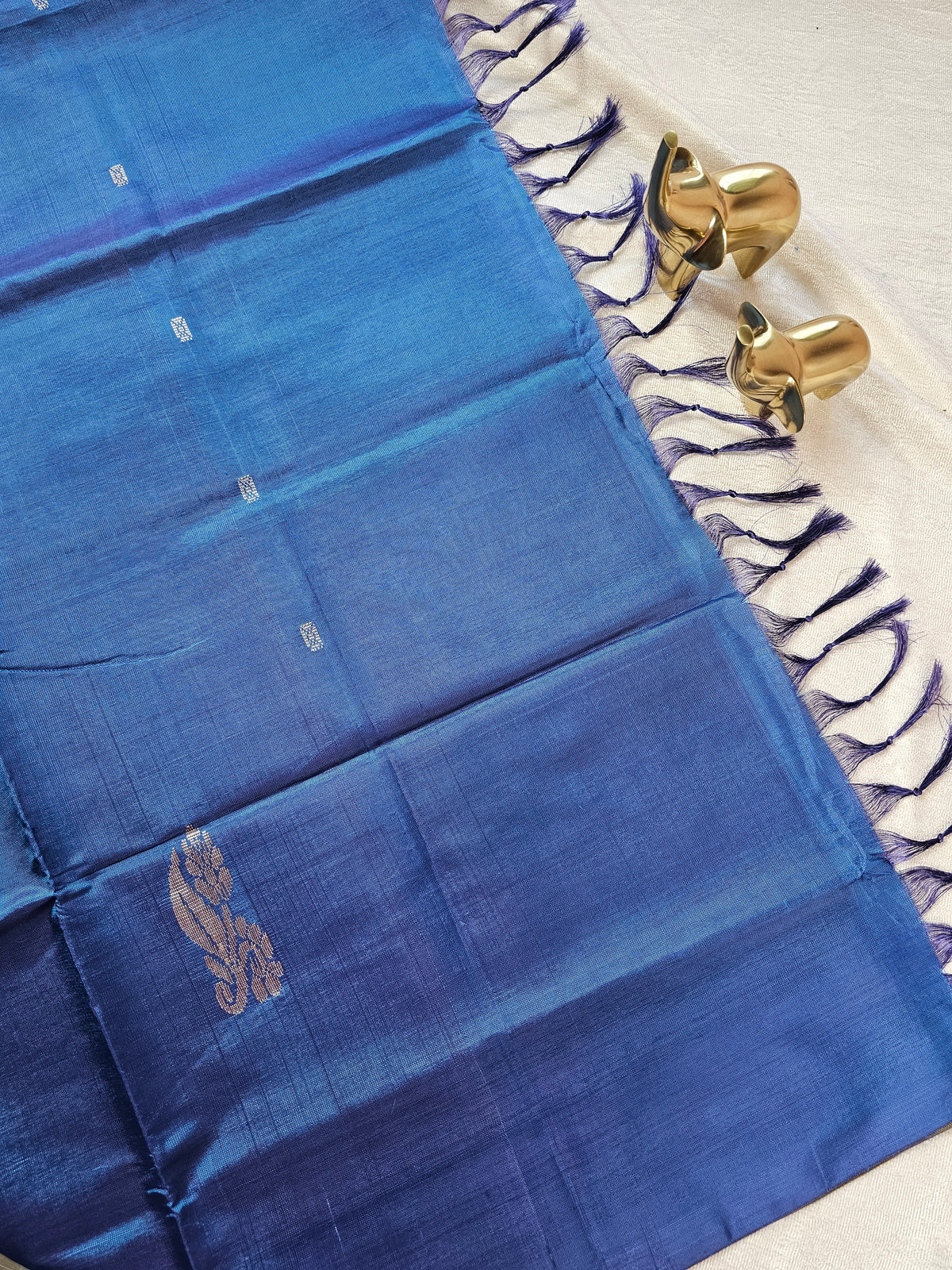 Chinnalampattu Saree - Dual Shade Orange with Blue