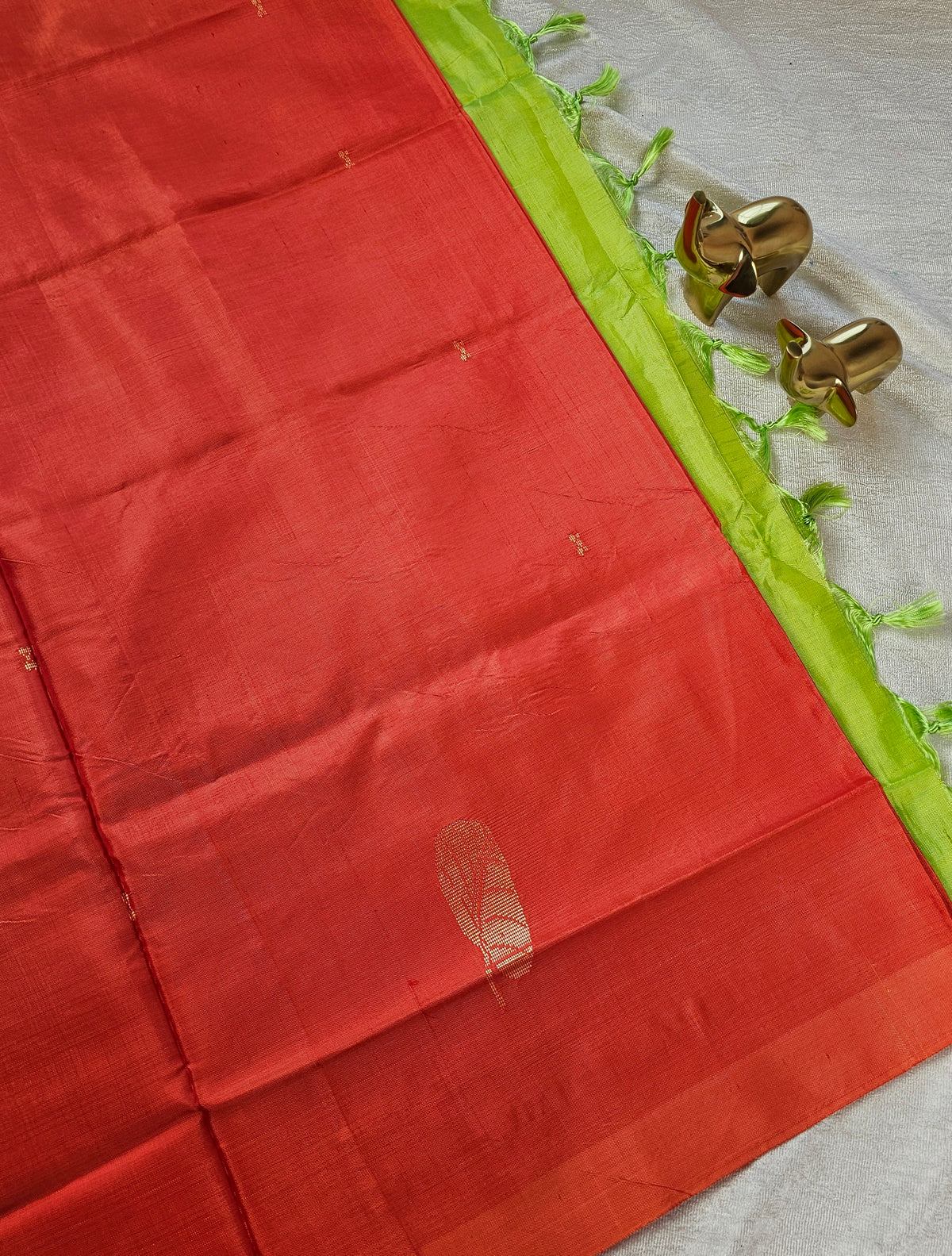 Chinnalampattu Saree - Orange with Green