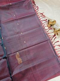 Chinnalampattu Saree - Pastel Maroon with Dark Maroon