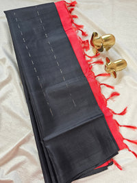 Chinnalampattu Saree - Black with Red