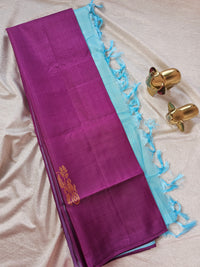 Chinnalampattu Saree- Magenta Pink with Blue