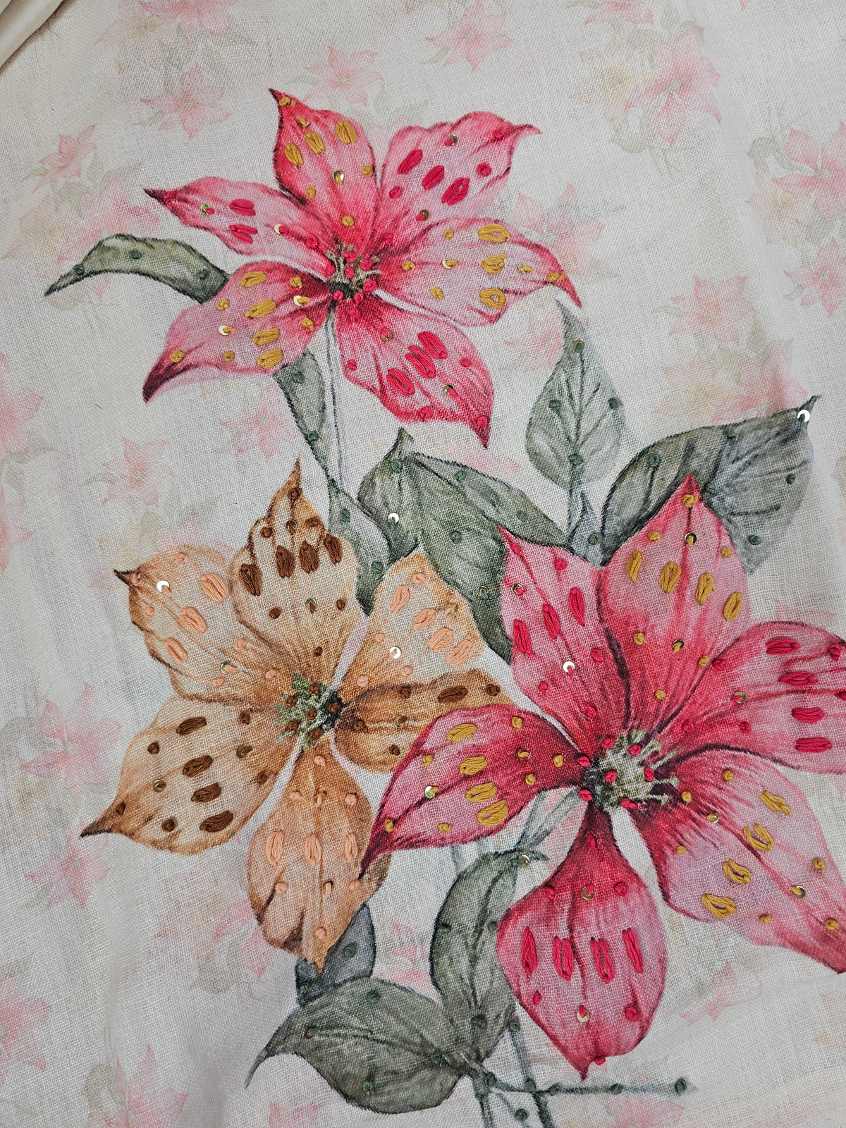 Linen Unstitched Salwar - Off-white