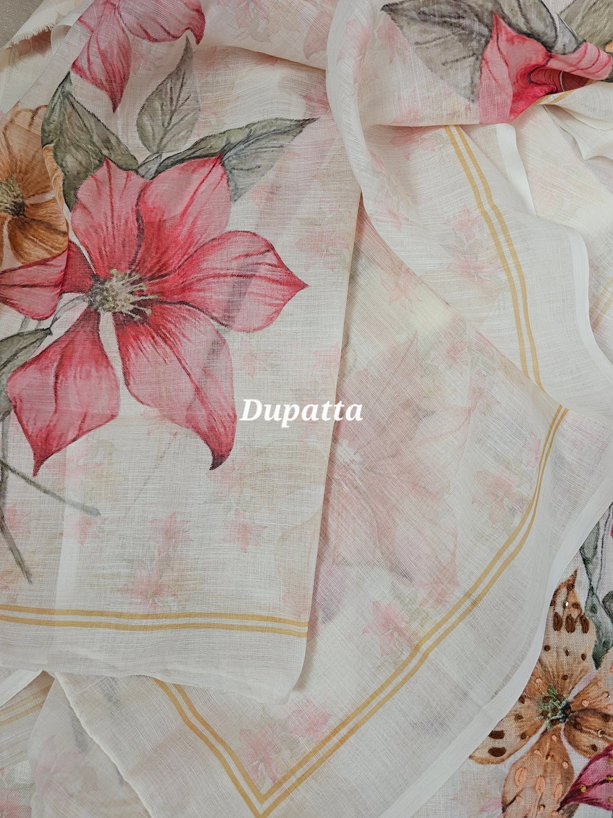 Linen Unstitched Salwar - Off-white