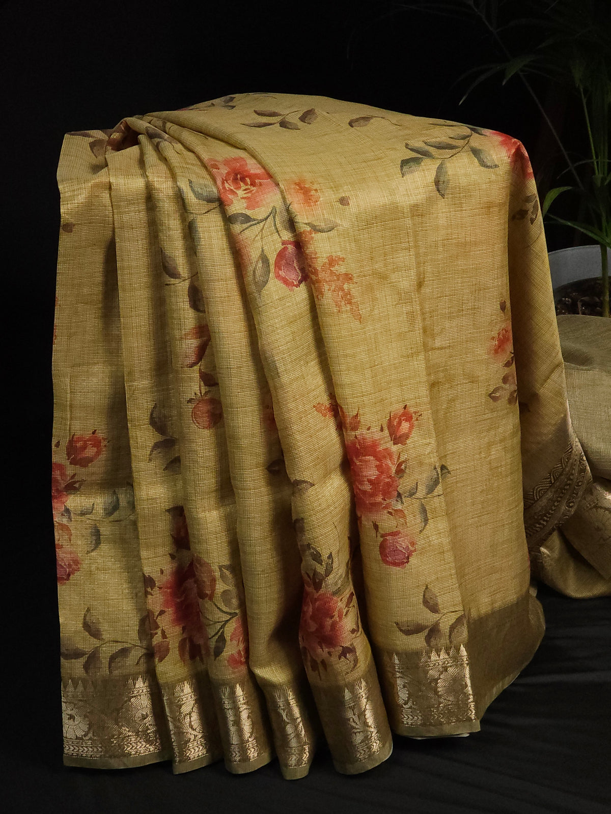 Soft Semi Tussar Kota Weaving  - Mehindi Green