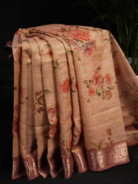 Soft Semi Tussar Kota Weaving  - Onion Pink