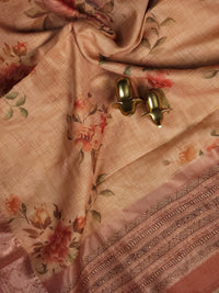Soft Semi Tussar Kota Weaving  - Onion Pink