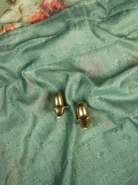 Soft Semi Tussar Kota Weaving  - Sea Blue