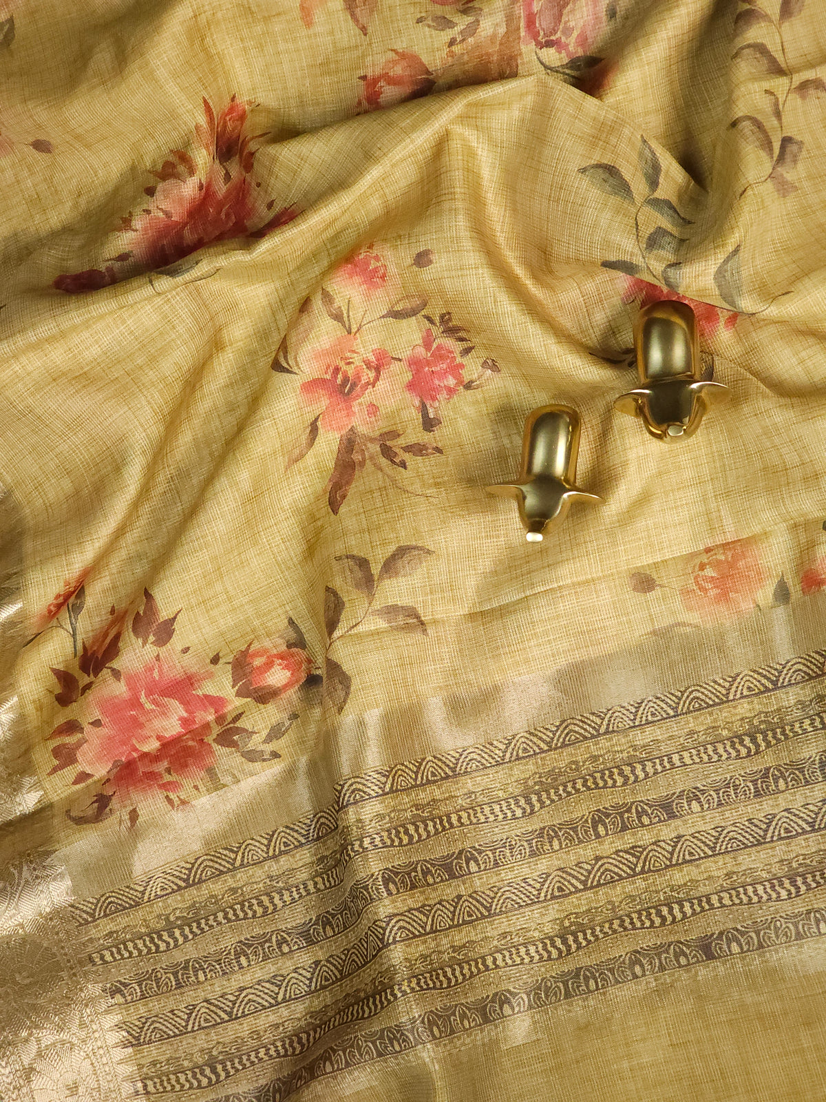 Soft Semi Tussar Kota Weaving  - Mehindi Green