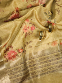 Soft Semi Tussar Kota Weaving  - Mehindi Green