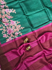 Pure Tussar Silk Saree with Zari Border -