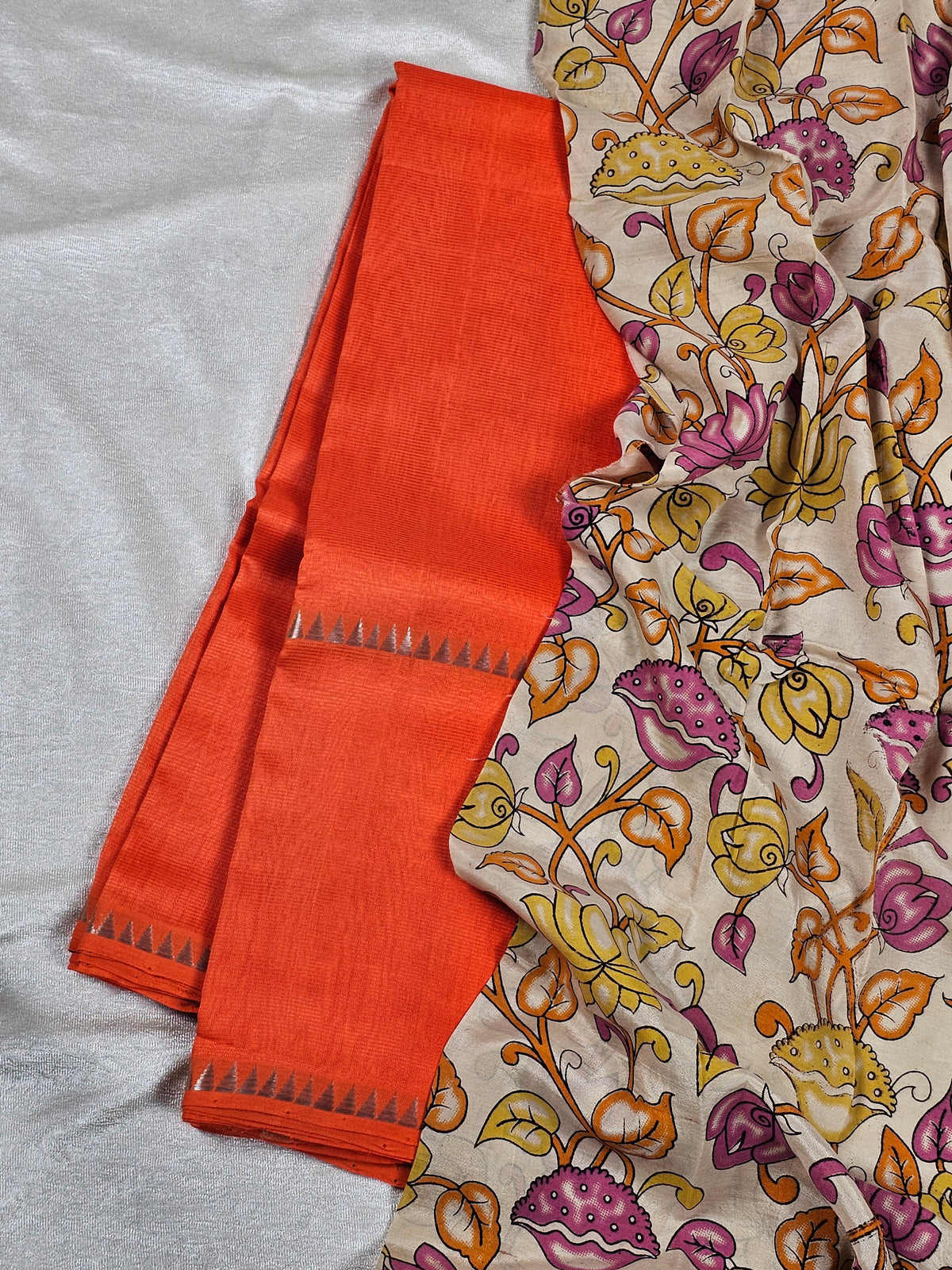 Mangalagiri Pattu Saree - Orange