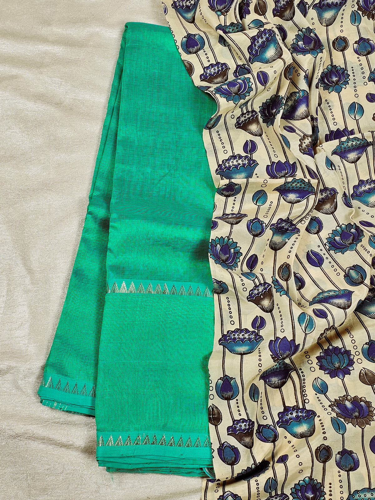 Mangalagiri Pattu Saree - Sea Green