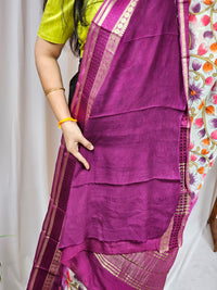 Pure Georgette with Zari Woven Border Saree - Purple