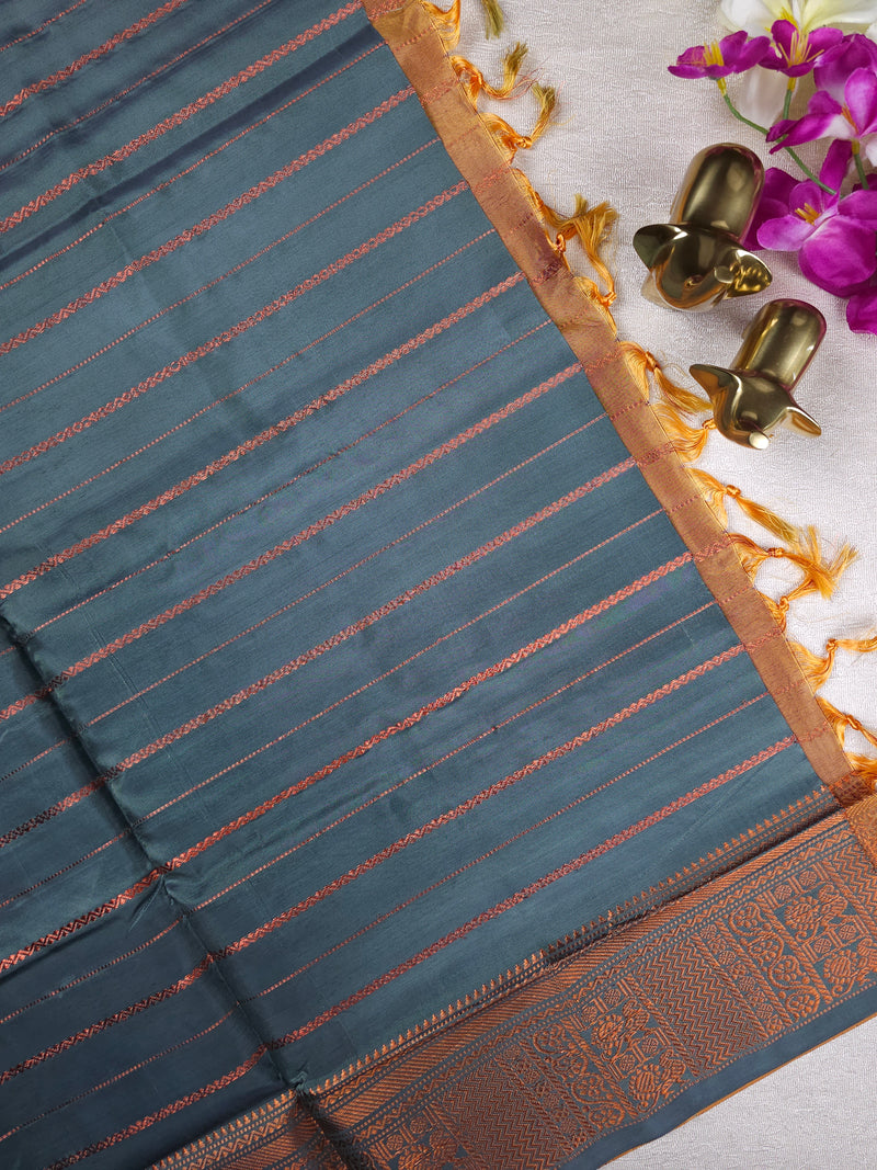 Chinnalampattu Border -Grey with Brown