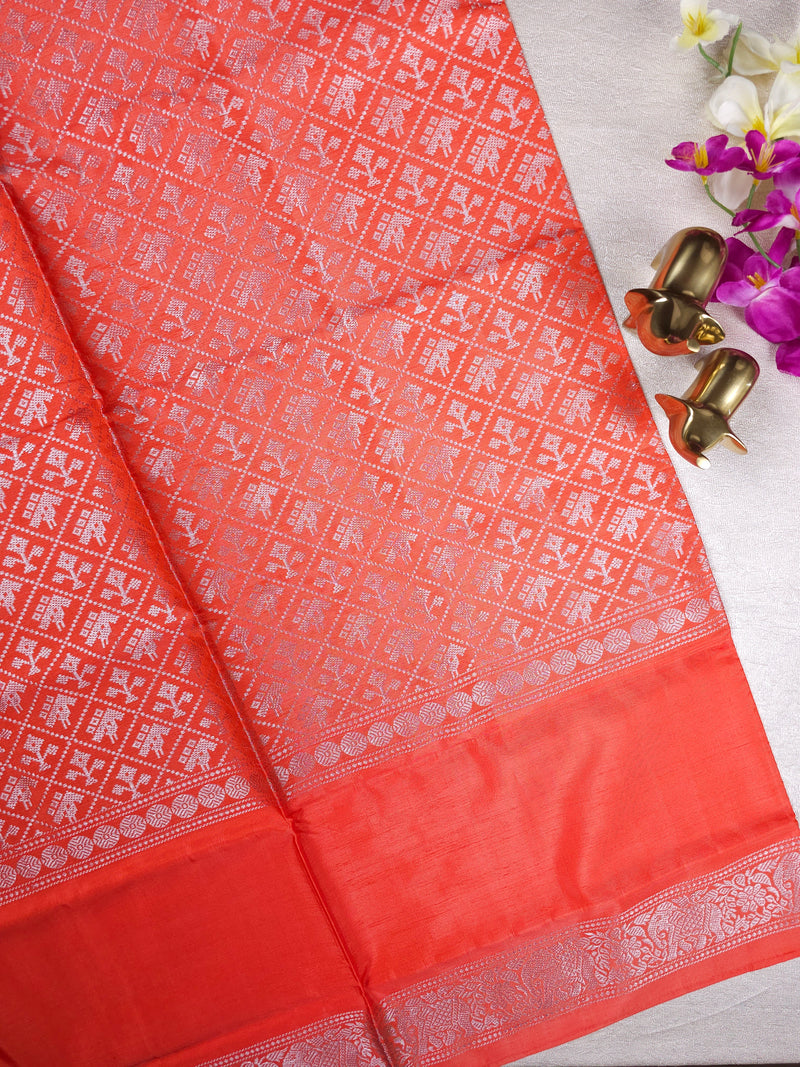 Chinnalampattu Border -Orange with Blue