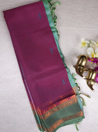 Chinnalampattu Border - Purple with Green