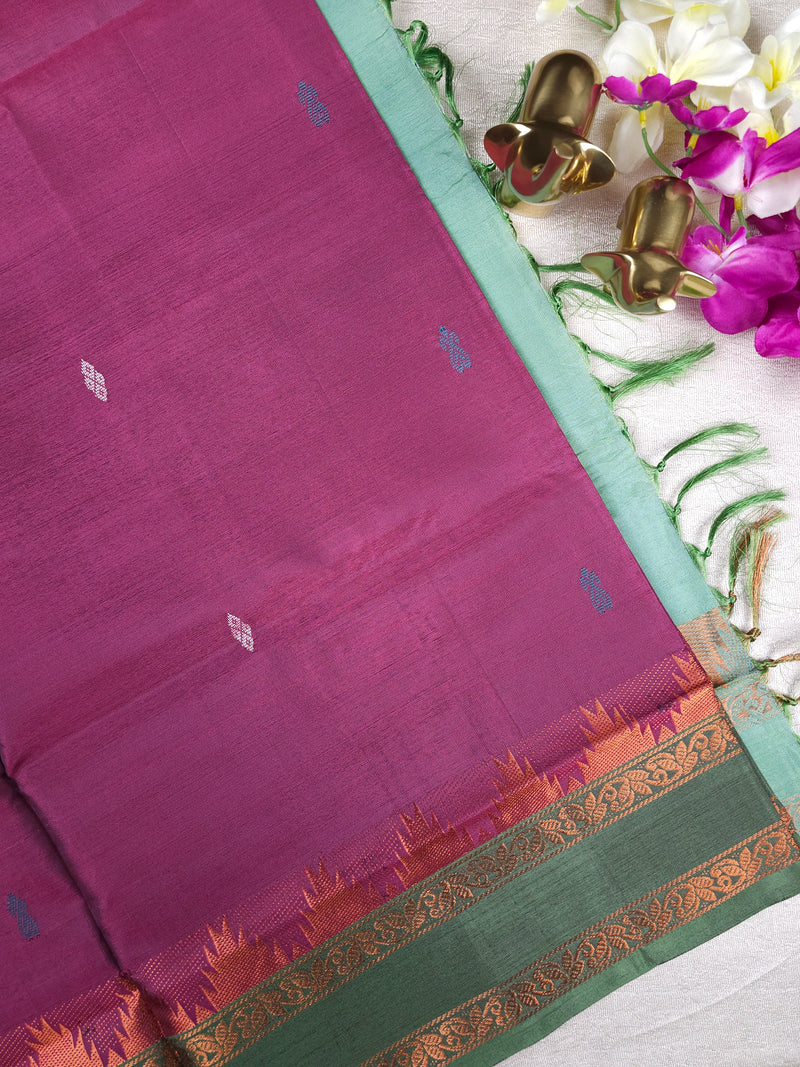 Chinnalampattu Border - Purple with Green