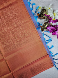 Chinnalampattu Border -Dark Orange with Blue