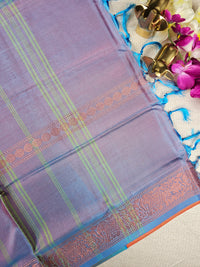 Chinnalampattu Border -Dark Orange with Blue