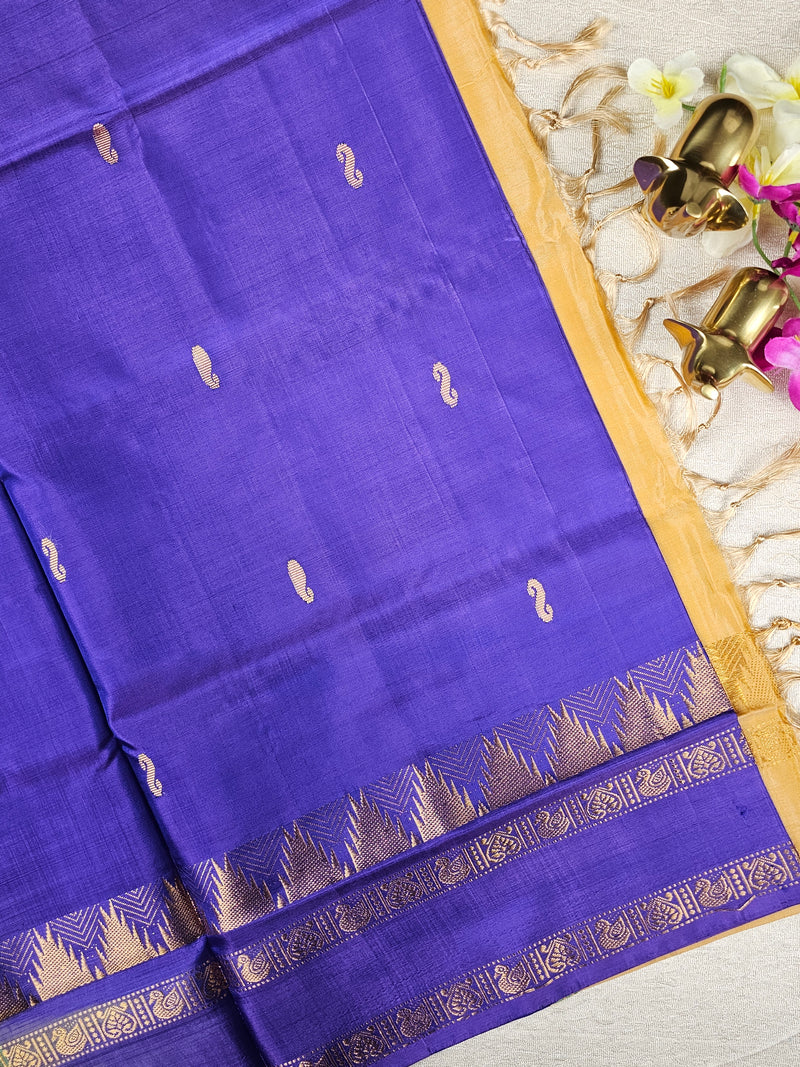 Chinnalampattu Border -Blue with Blue Yellow