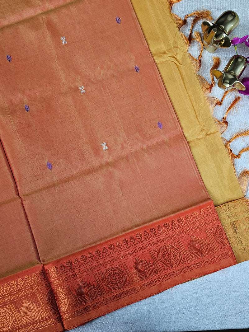 Chinnalampattu Border - Dark Orange with Yellow