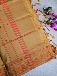 Chinnalampattu Border - Dark Orange with Yellow