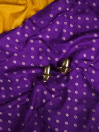 Semi Mysore Crepe Silk Saree - Yellow With Violet