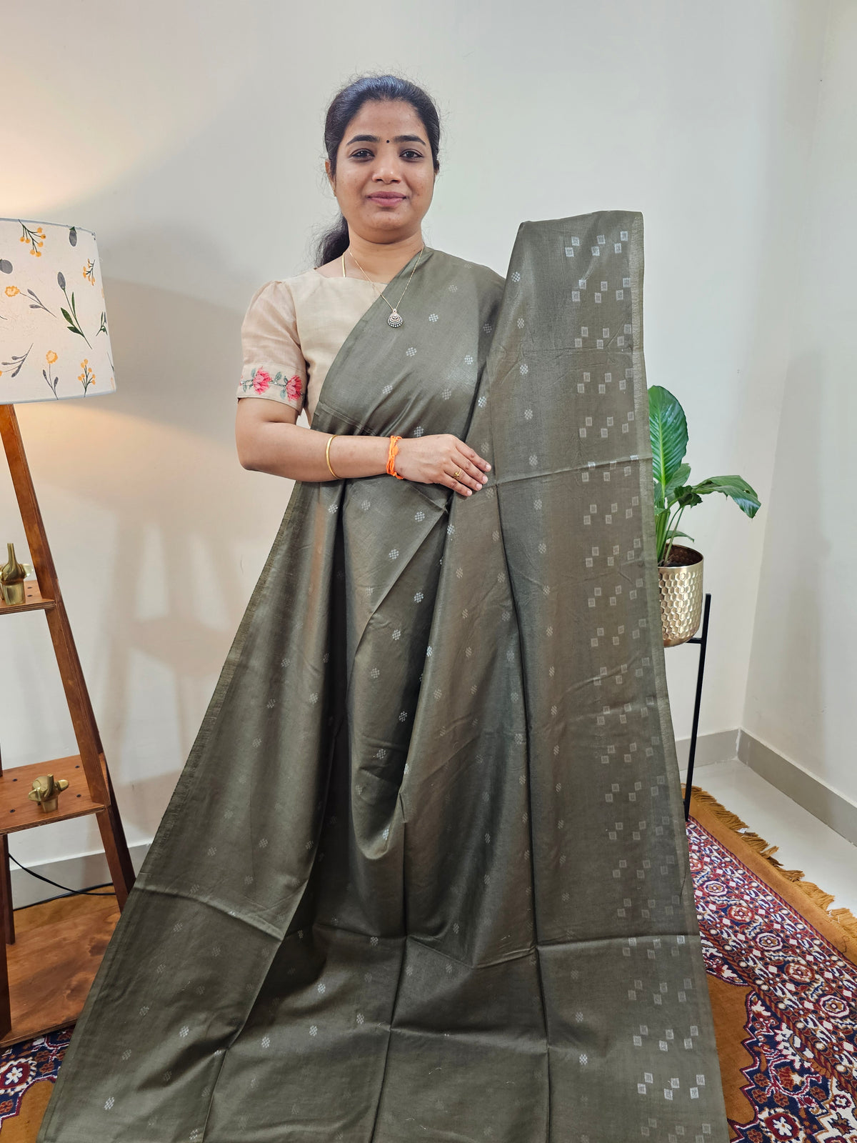Bhagalpuri Fancy Sarees - Olive Green