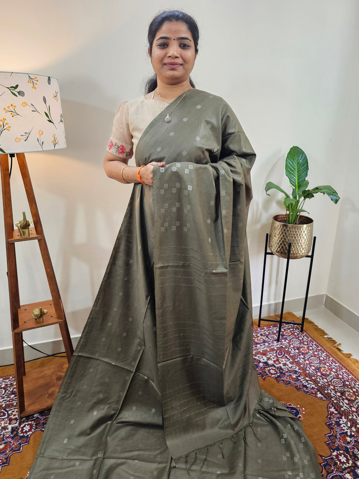 Bhagalpuri Fancy Sarees - Olive Green