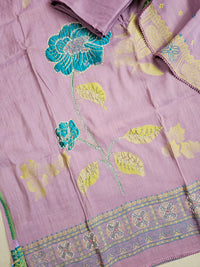 Semi Tussar Weaving Unstitched  Salwar Suit  - Lavender