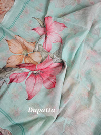 Linen Unstitched Salwar - Sea Green