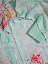 Linen Unstitched Salwar - Sea Green