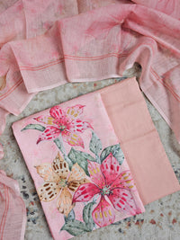 Linen Unstitched Salwar - Peachish Pink