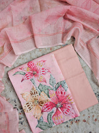 Linen Unstitched Salwar - Peachish Pink
