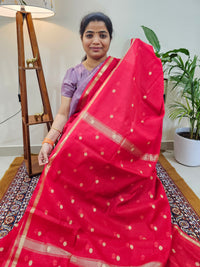 Semi Maheshwari Silk Cotton - Red