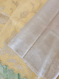 Premium Kota Designer Saree with Classy Patch Work -  Yellow