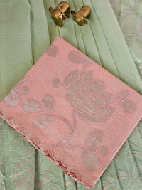 Premium Kota Designer Saree with Classy Patch Work - Peach