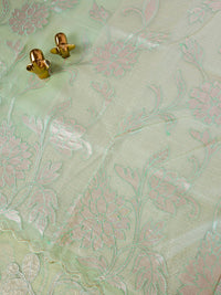 Premium Kota Designer Saree with Classy Patch Work - Mint Green