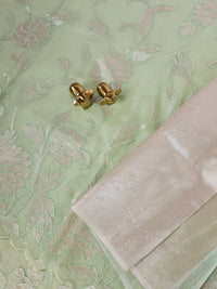 Premium Kota Designer Saree with Classy Patch Work - Mint Green
