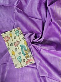 Pastel Bhagalpuri with Matching Blouse -  Purple