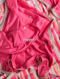 Modal Silk Unstitched Salwar Suit - Dark Peach