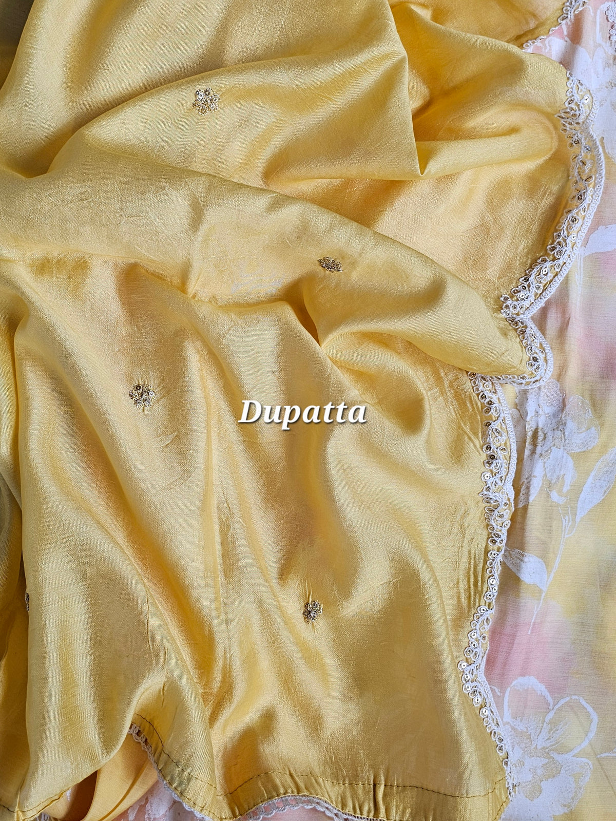 Modal Silk Unstitched Salwar Suit - Yellow
