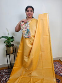 Pastel Bhagalpuri with Matching Blouse - Yellow