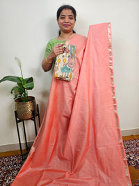 Pastel Bhagalpuri with Matching Blouse - Peach