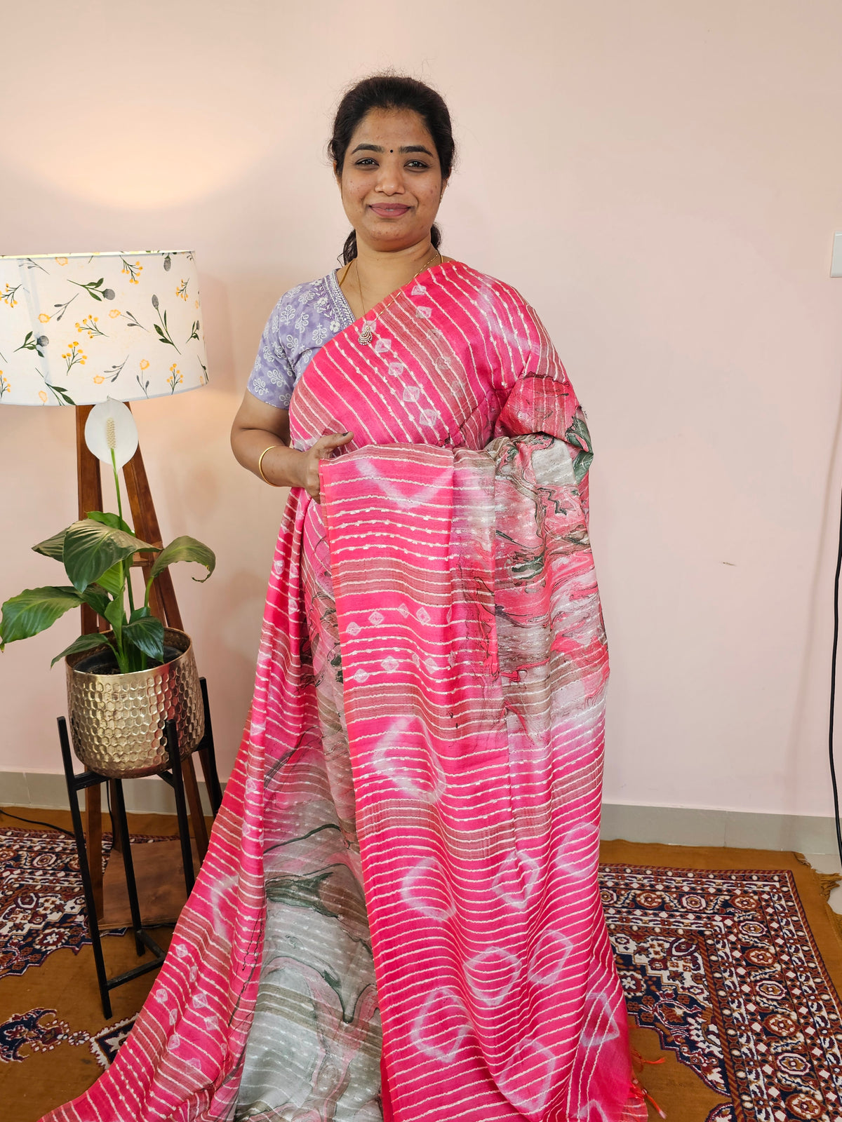 Bhagalpuri with Digital Prints - Pink